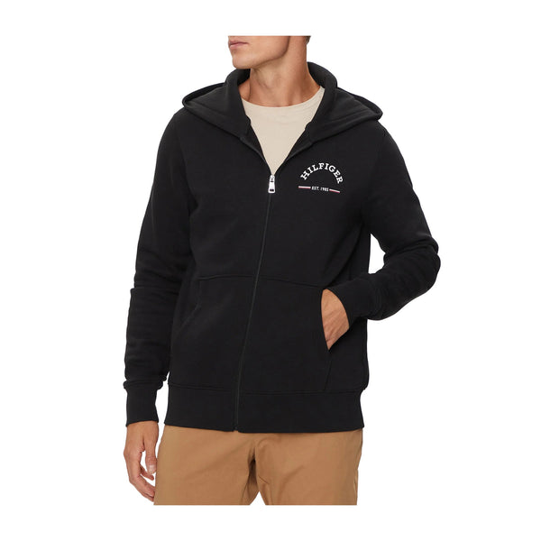 Tommy Hilfiger Felpa con zip Felpa Uomo con zip e logo lettering Nero - Francavilla Moda